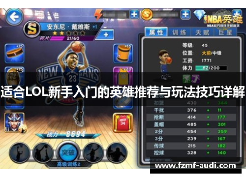 适合LOL新手入门的英雄推荐与玩法技巧详解
